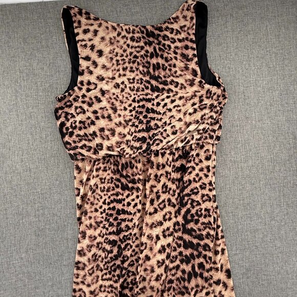 I.N.C international Concepts Faux Wrap Midi Dress Cheetah Sleeveless Scoop Neck - Picture 11 of 13